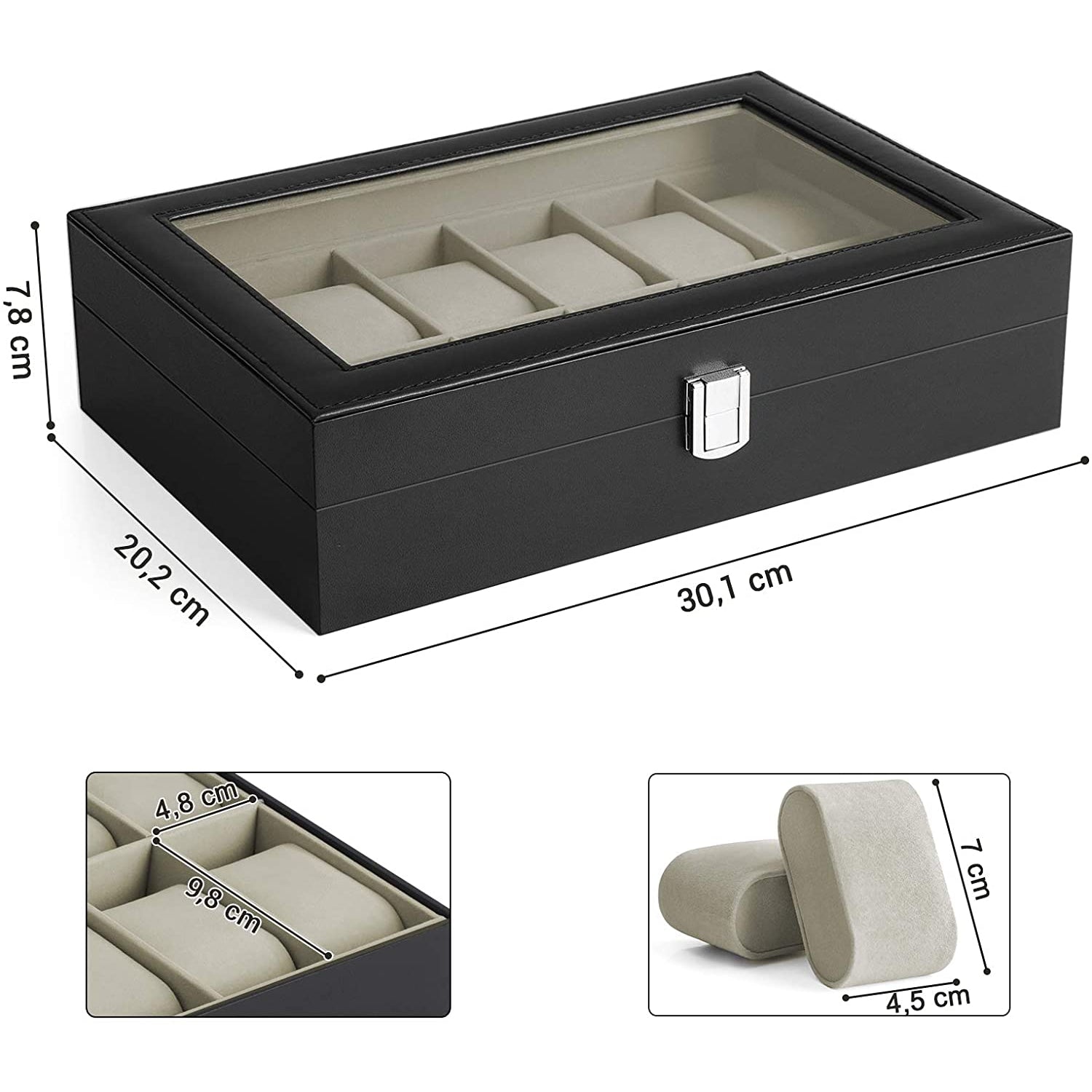 Nancy's Horlogedoos - Horlogekoffer - Opbergbox voor 12 Horloges - Leer