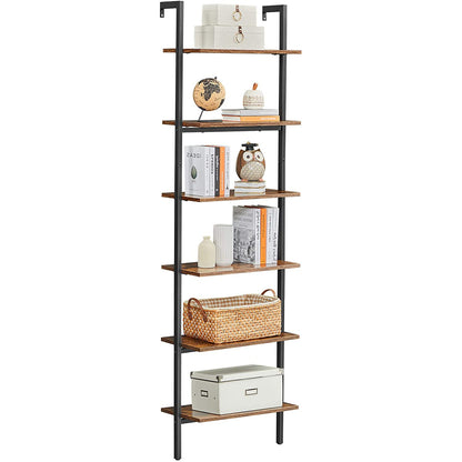 Nancy's Wellington Bookcase - Ladder cabinet - Wall cabinet - Book rack - Storage space - Industrial - Brown - Engineered Wood - Metal - 60 x 30 x 204.8 cm