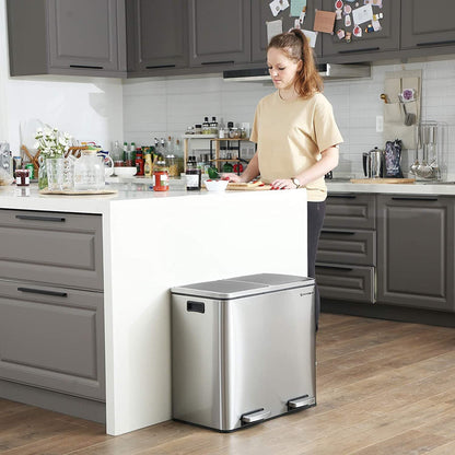 Nancy's Dubbele Afvalbak RVS - Pedaalemmer - 2x 24L