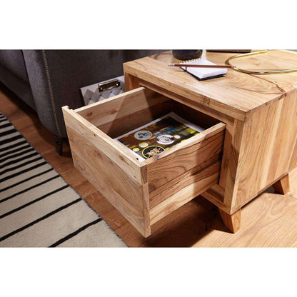 Table de Chevet de Nancy - Table d'Appoint en Bois - Marron - 45 x 45 x 44 cm
