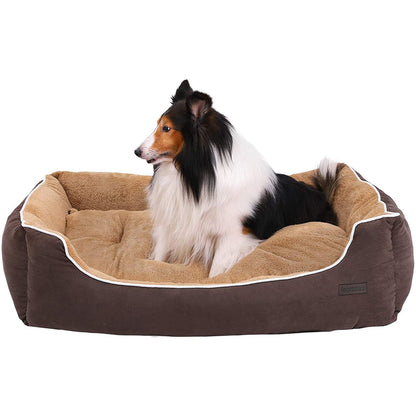 Lit pour chien Nancy's S/L/XXL - Coussin amovible - Panier pour chien - Marron/Beige - 27 x 75 x 110 cm