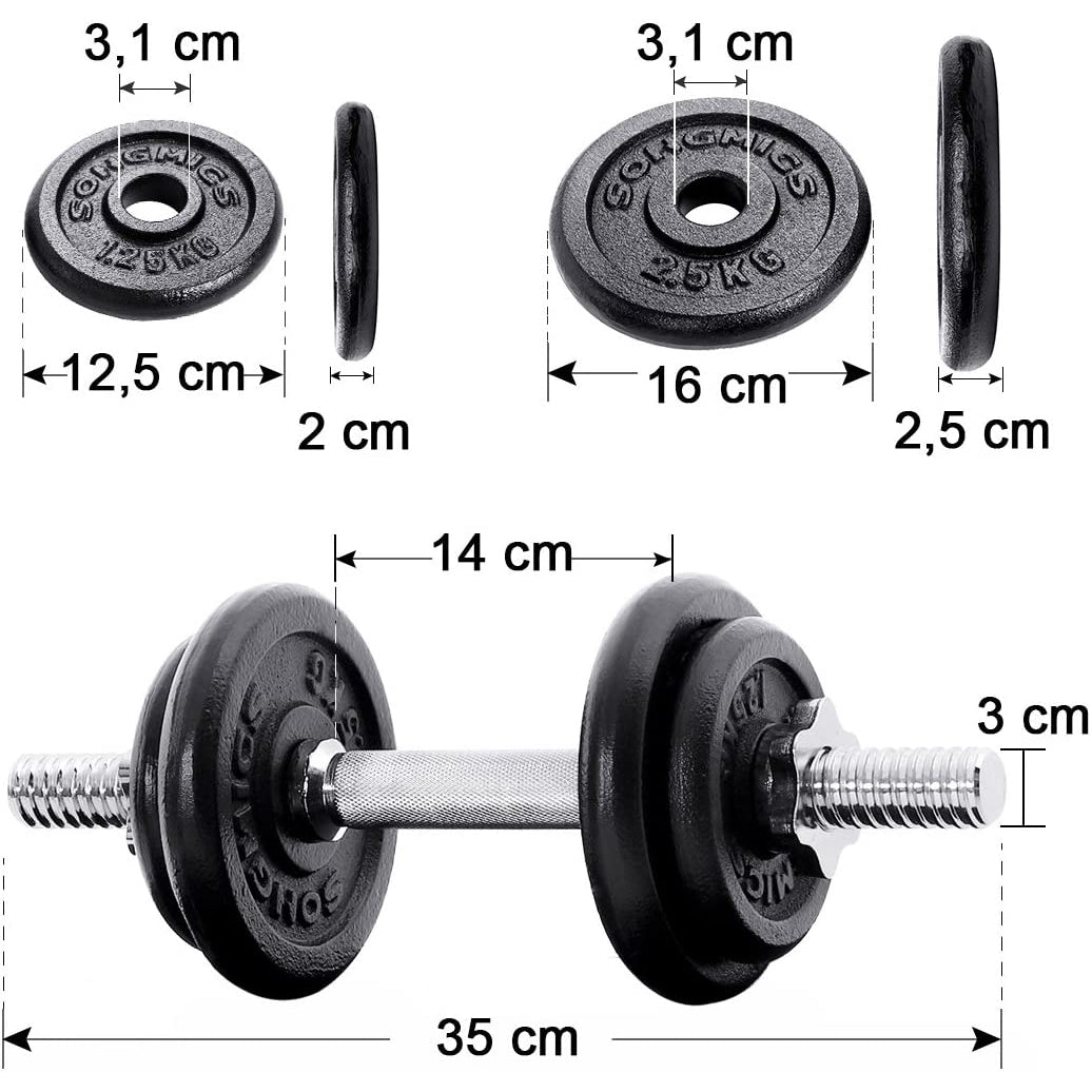 Nancy's Cameron Gietijzeren Dumbbellset 30 kg - Halterset 2x15 kg