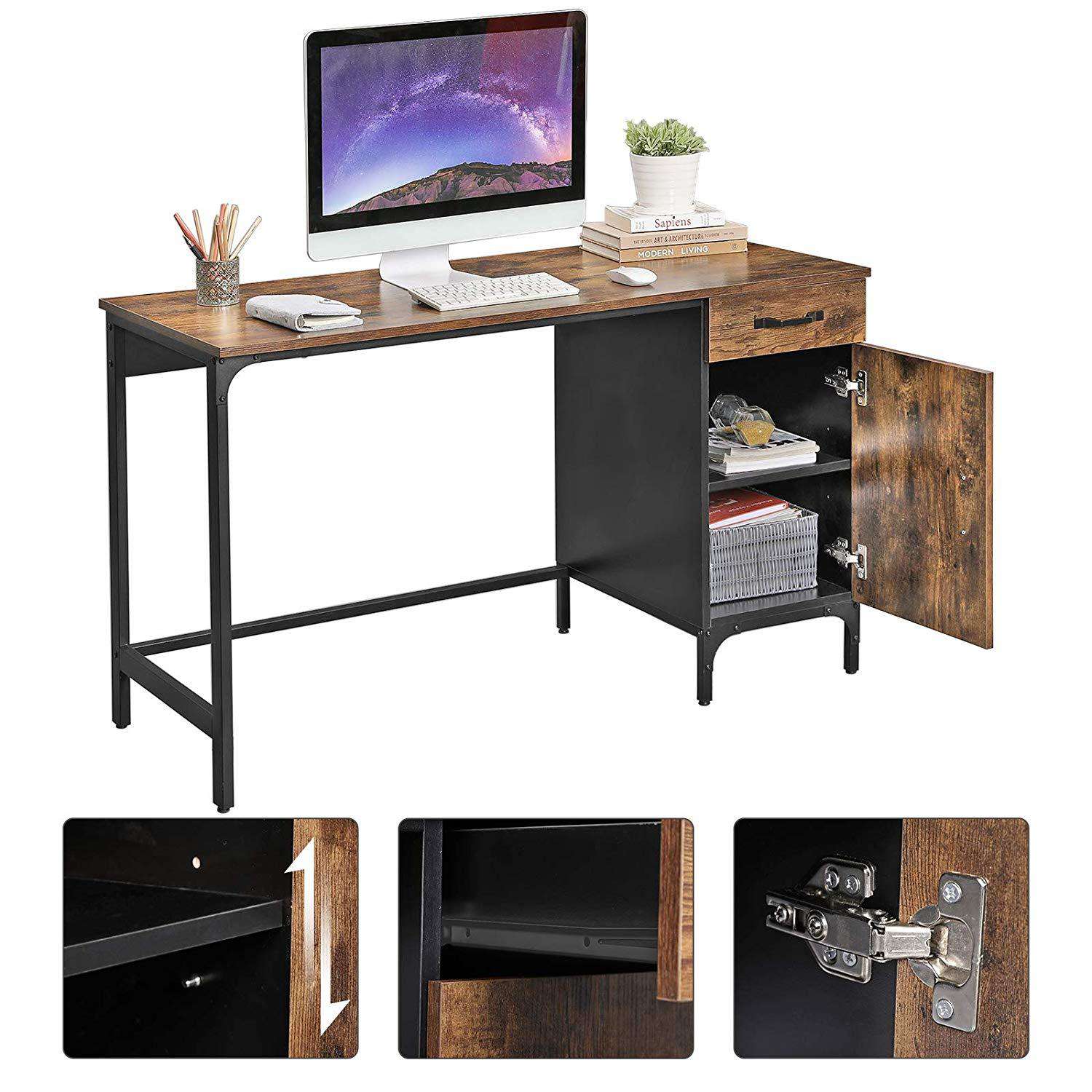 Nancy's Vintage Bureau - Computer Bureau met lade & kast - Kantoor - Woonkamer - Industrieel - Bureaus - 130 x 55 x 75 cm