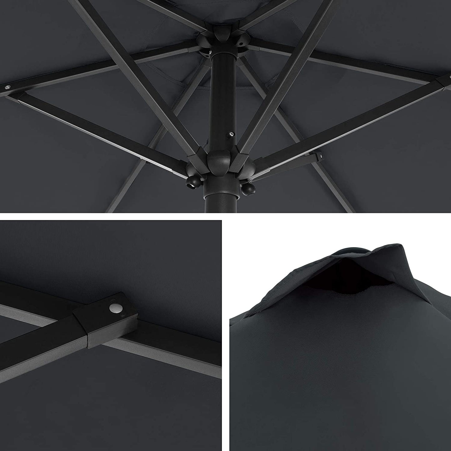 Nancy's Heber Parasol - Garden parasol - UV Protection - UPF 50+ - Metal - Bendable - Gray - 200 cm