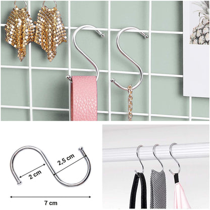 Nancy's Garvey Fotorek - Wandrooster - Wanddecoratie - Draadgaas - S-Haken - Klemmen - Wit - 69 x 49 x 35 cm