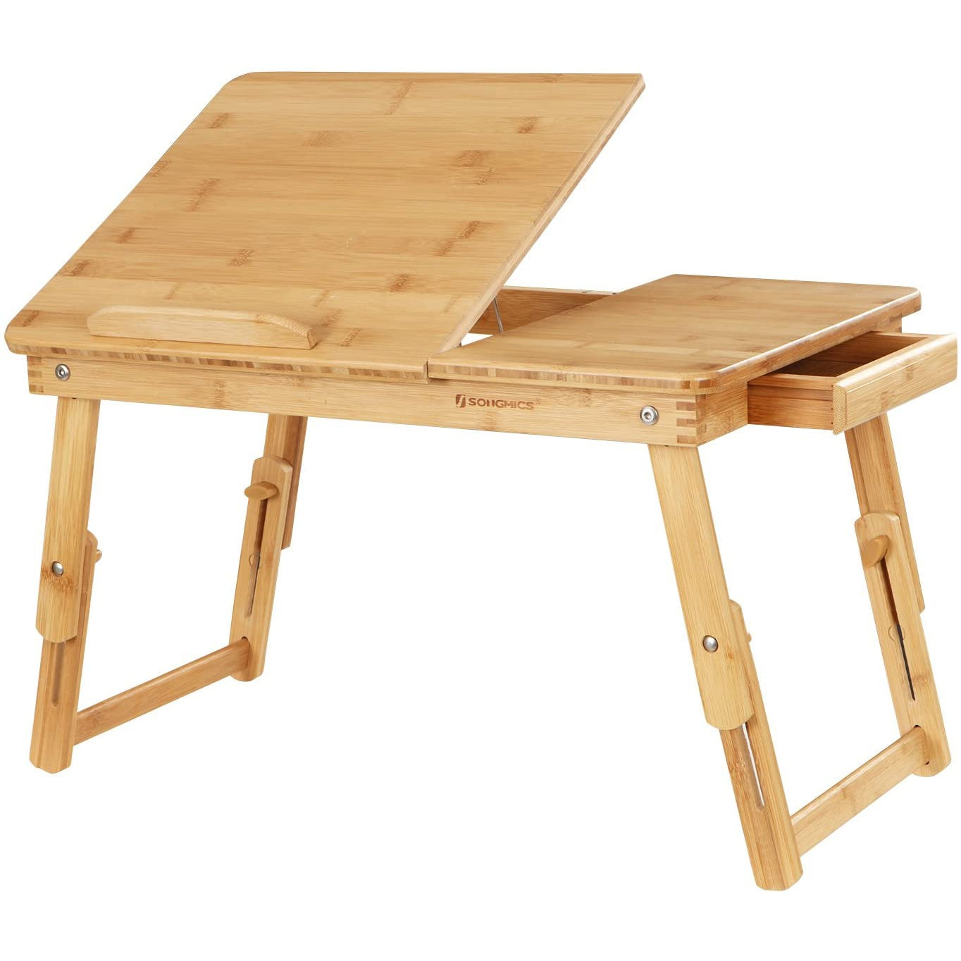 Nancy's Laprara Laptoptafel - Computertafel - Laptopstandaard - Verstelbare Hellingshoek - Bamboe - ± 65 x 35 x 35 cm