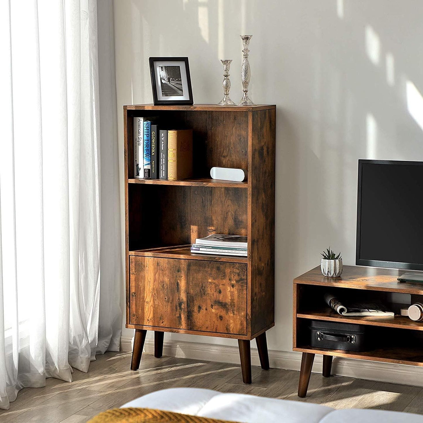 Nancy's Cambridge Retro Boekenkast - Vintage Houten Kast - Kasten - 120 x 60 x 30 cm
