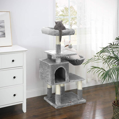 Nancy's Multilevel Kattenboom - Kat toren - Krabpaal - Klimboom voor katten - Lichtgrijs - 50 x 40 x 110 cm