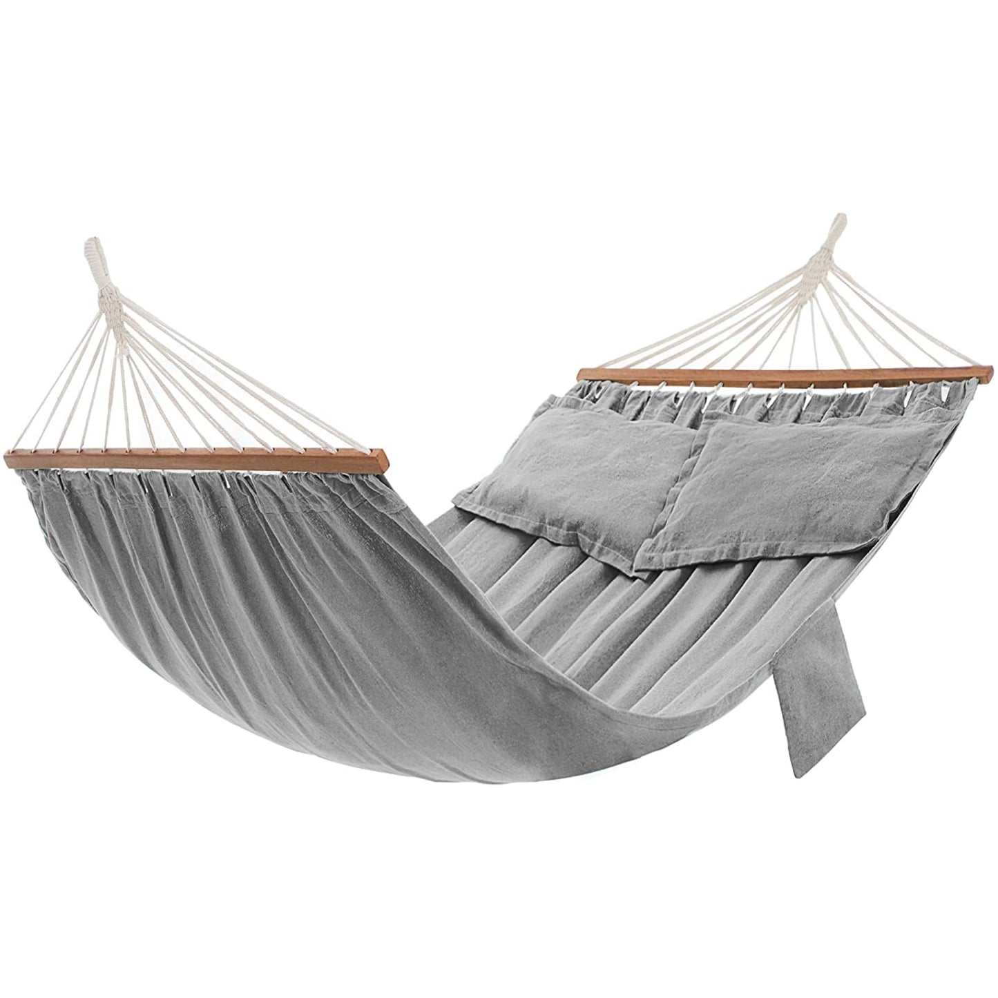 Nancy's Brydon Island Hangmat - Kussens - Weefsel - Hout - Grijs - 210 x 150 cm
