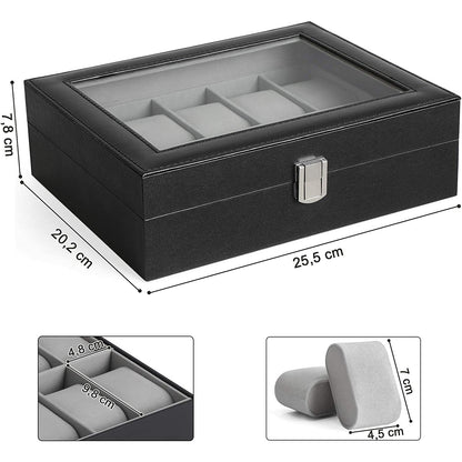Nancy's Watch Box - Boîtier de montre - Rangement de montres - Boîte de rangement pour 10 montres