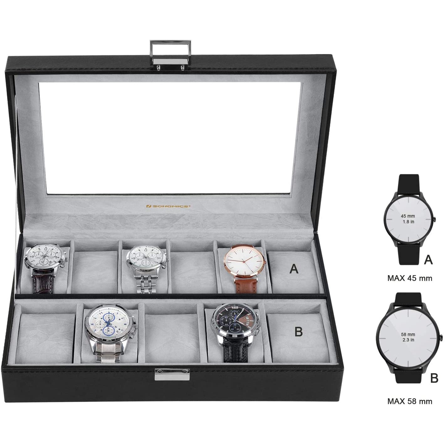 Nancy's Watch Box - Boîtier de montre - Rangement de montres - Boîte de rangement pour 11 montres