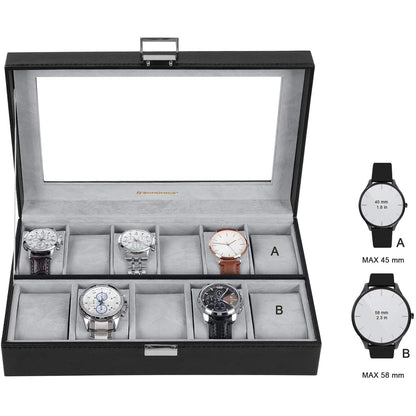 Nancy's Watch Box - Boîtier de montre - Rangement de montres - Boîte de rangement pour 11 montres