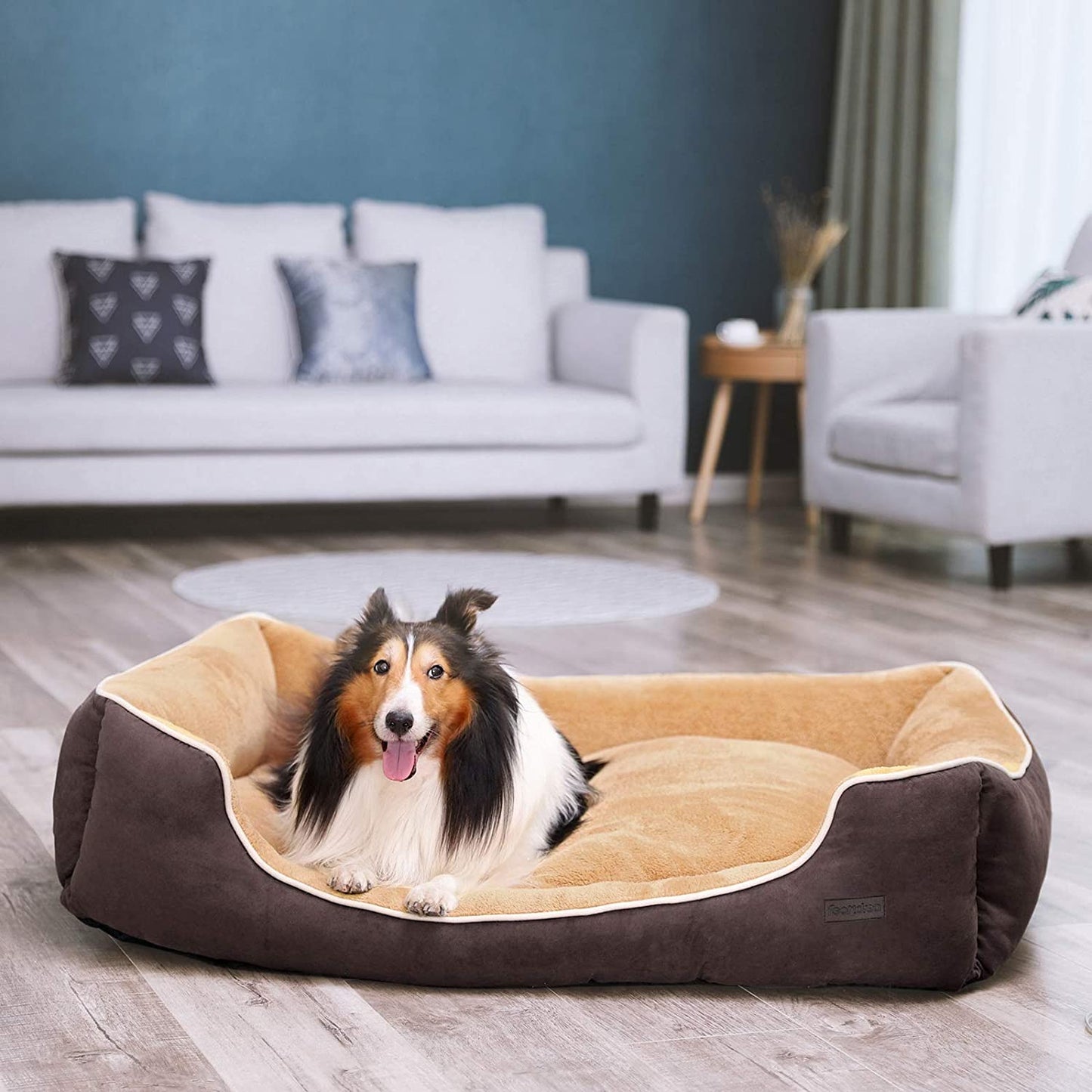 Lit pour chien Nancy's S/L/XXL - Coussin amovible - Panier pour chien - Marron/Beige - 27 x 75 x 110 cm