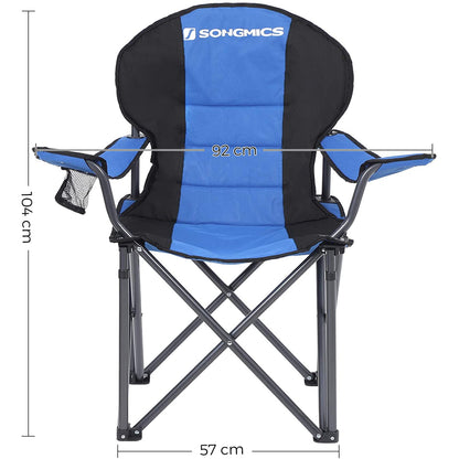 Chaise de camping Nancy's Foley - Chaise pliante - Porte-bouteille - Extérieur - Mousse - Rouge - Noir - Fer - Tissu - 90 x 55 x 102 cm