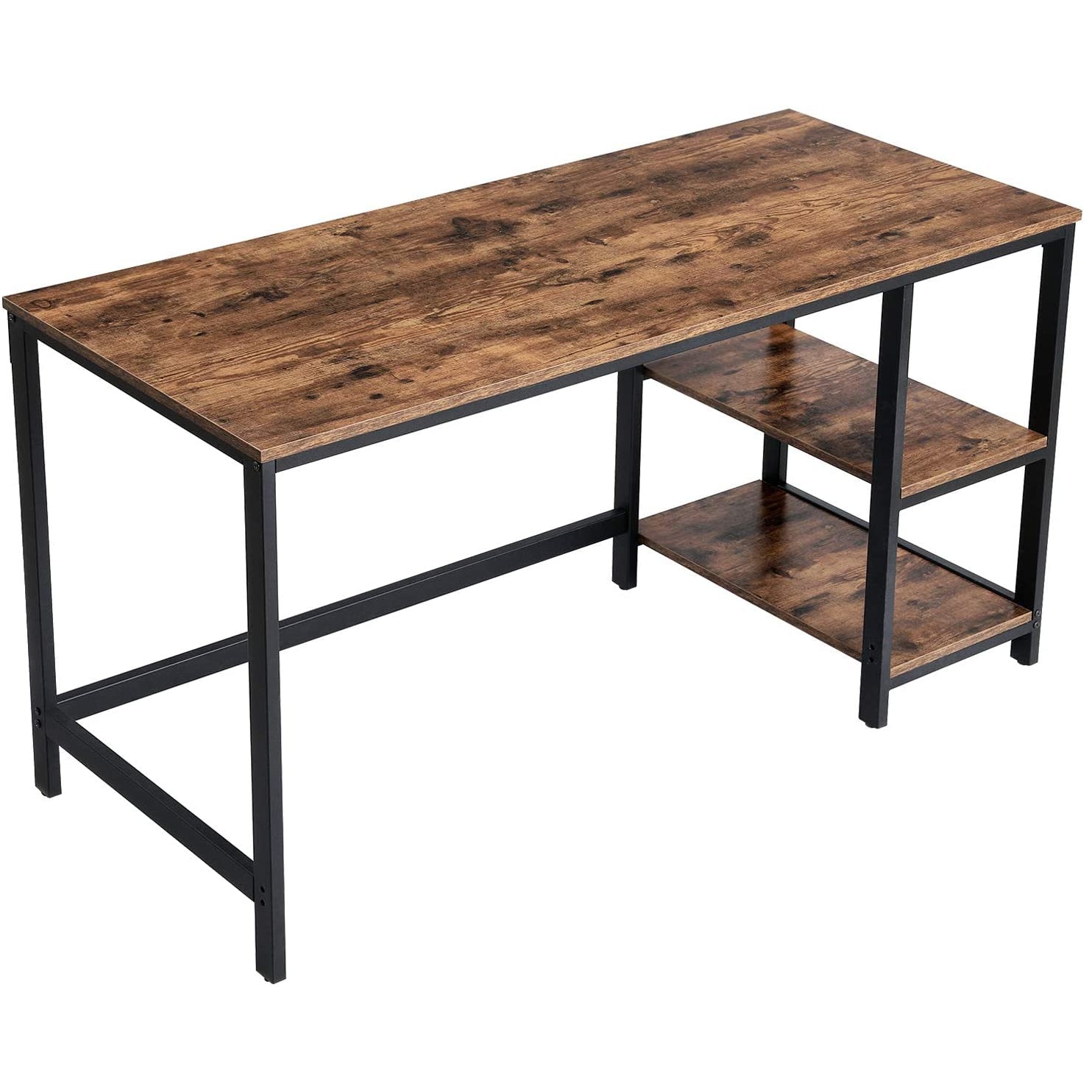 Nancy's Orchards Desk - Computer table - Storage space - Industrial - Brown - Black - Engineered Wood - Steel - 140 x 60 x 75 cm