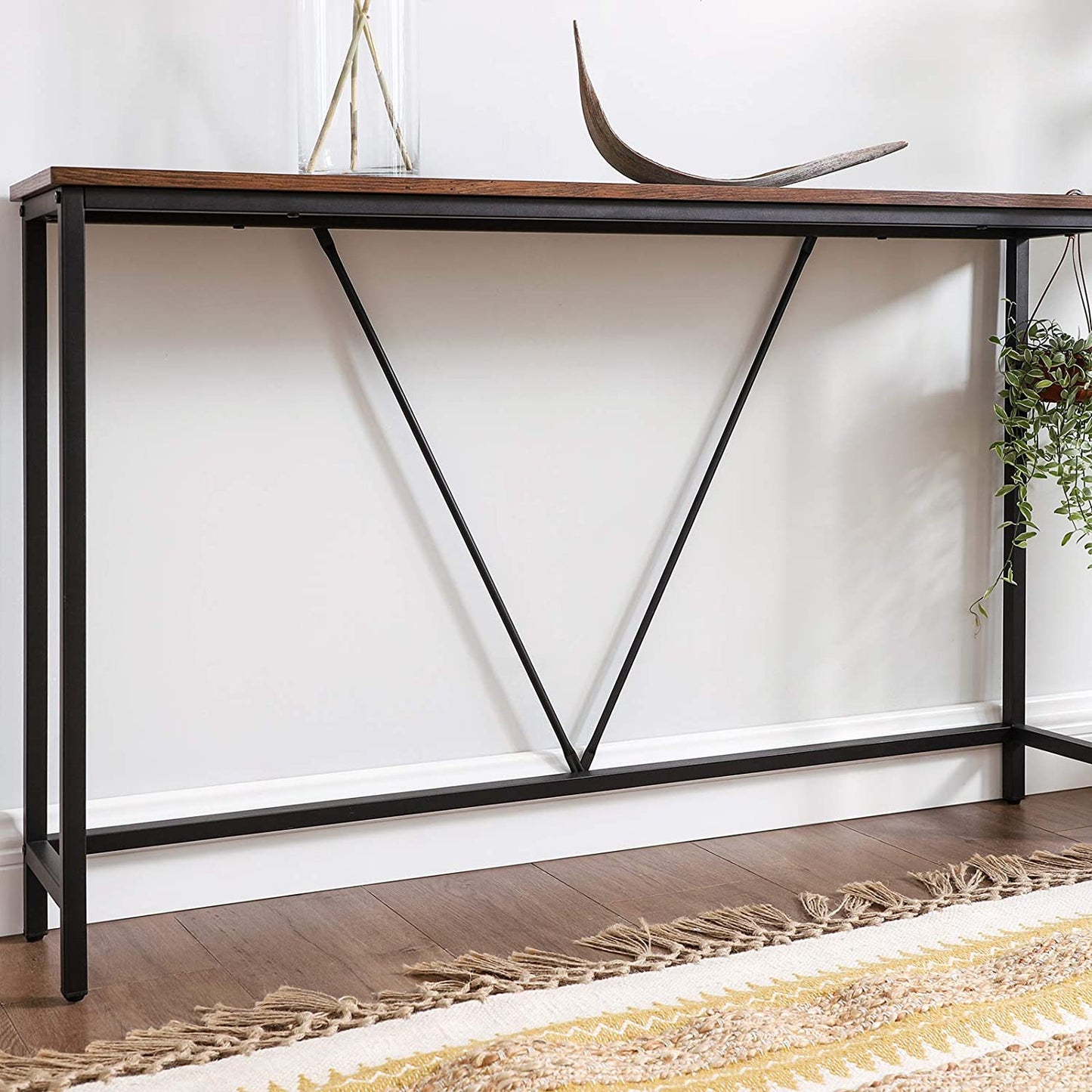 Nancy's Consoletafel Omaha - Vintage tafel - Industrieel - Bruin/Zwart - 120 x 23 x 74 cm