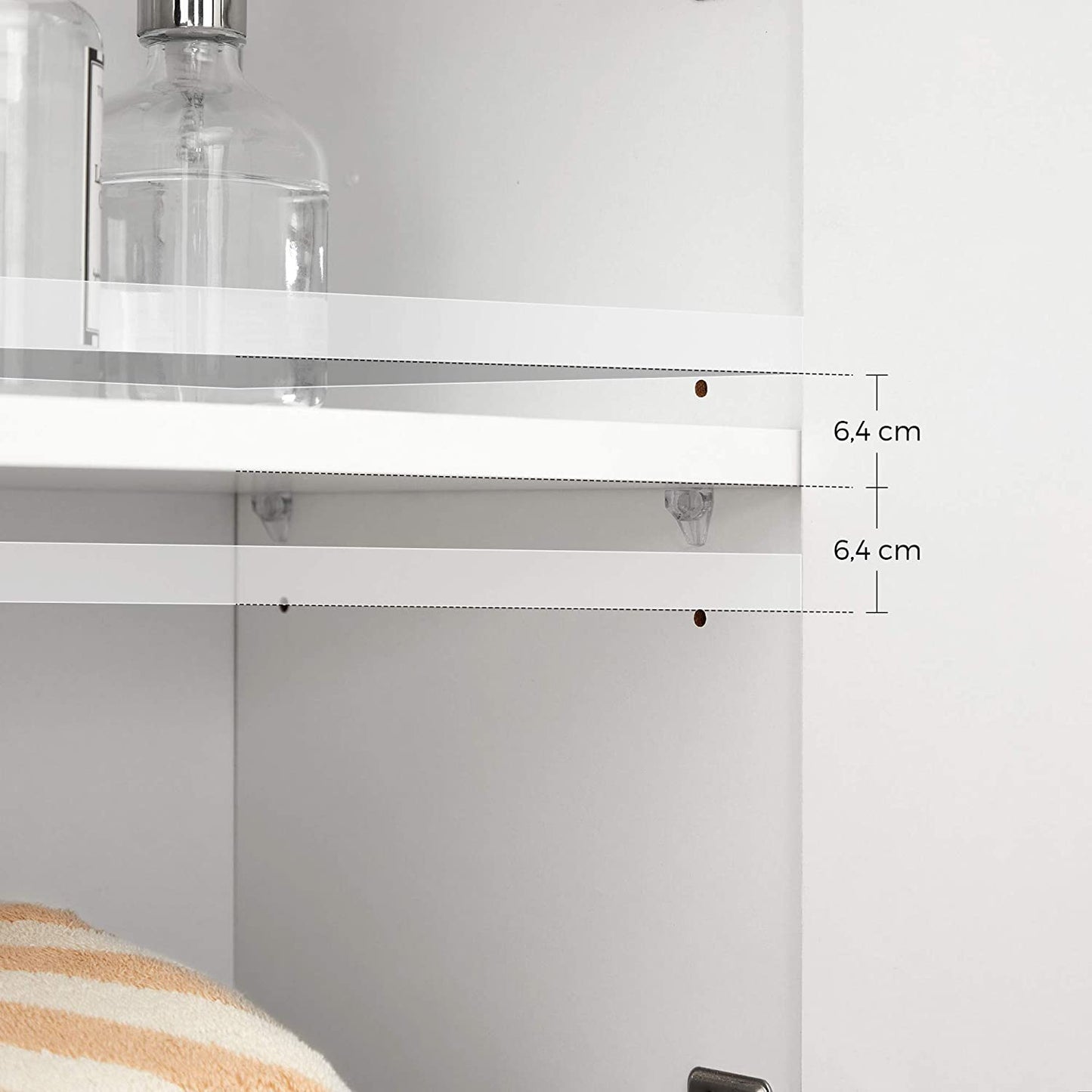 Nancy's Bradley Bathroom Cabinet - Storage Cabinet - Sideboard - French Doors - Drawer - White - MDF - 60 x 30 x 80 cm
