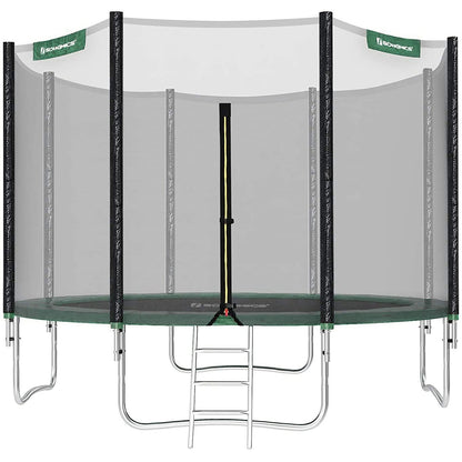 Nancy's Draper Trampoline - Tuintrampoline - Veiligheids Behuizing - Ladder - Zwart - Groen - Zilver - Staal - 305/366 cm