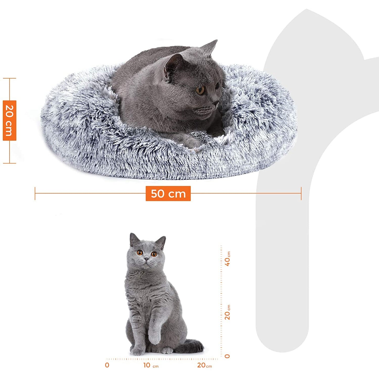 Nancy's Burtch Dog Bed - Cat Bed - Soft Plush - Dog Basket - Gray - Zipper - 50 x 20 cm