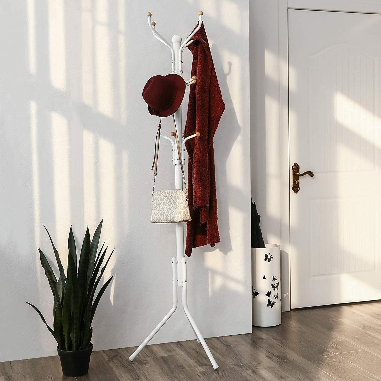 Nancy's Silvares Staande Kapstok - Garderobe - Wit - Staal