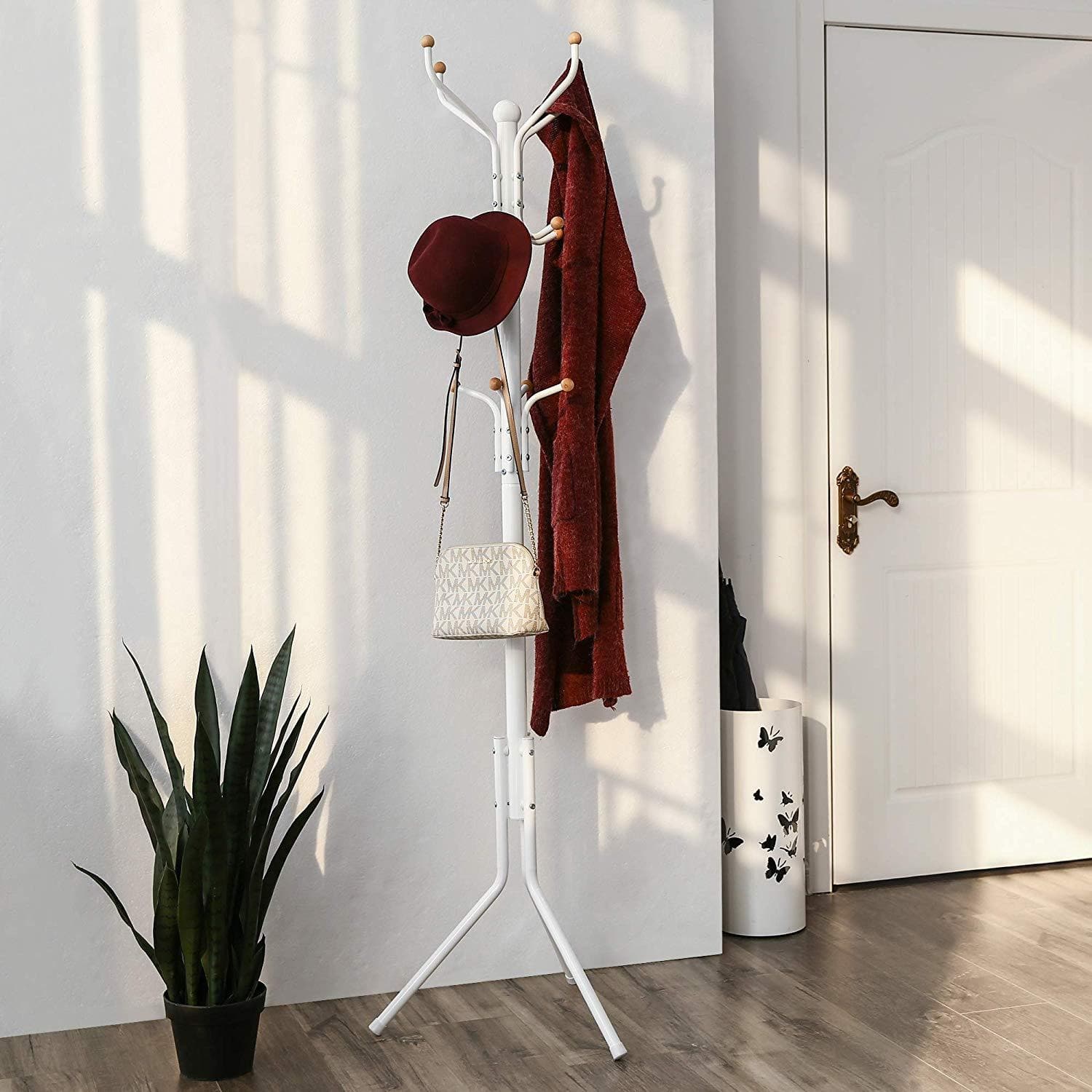 Nancy's Silvares Staande Kapstok - Garderobe - Wit - Staal