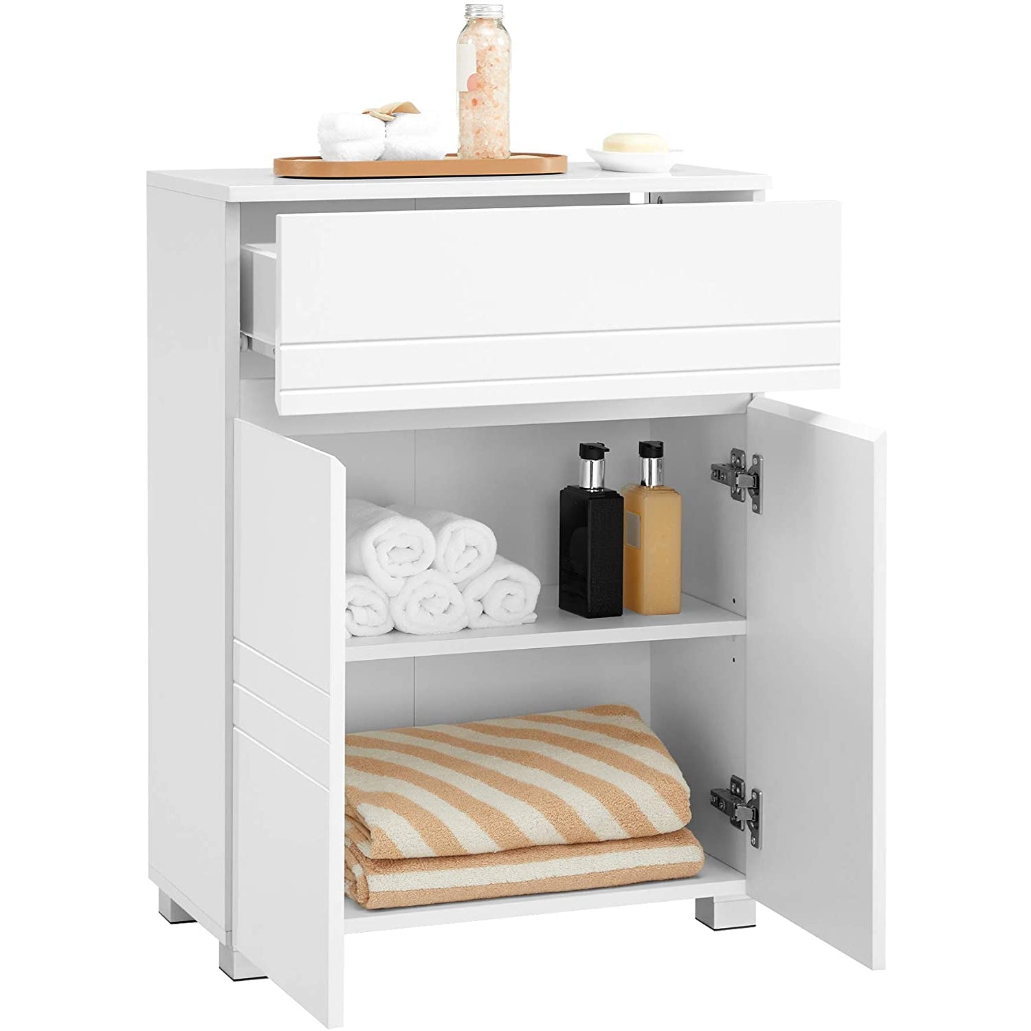 Nancy's Bradley Badkamerkast - Opbergkast - Badkamermeubel - Wit - 60 x 30 x 80 cm
