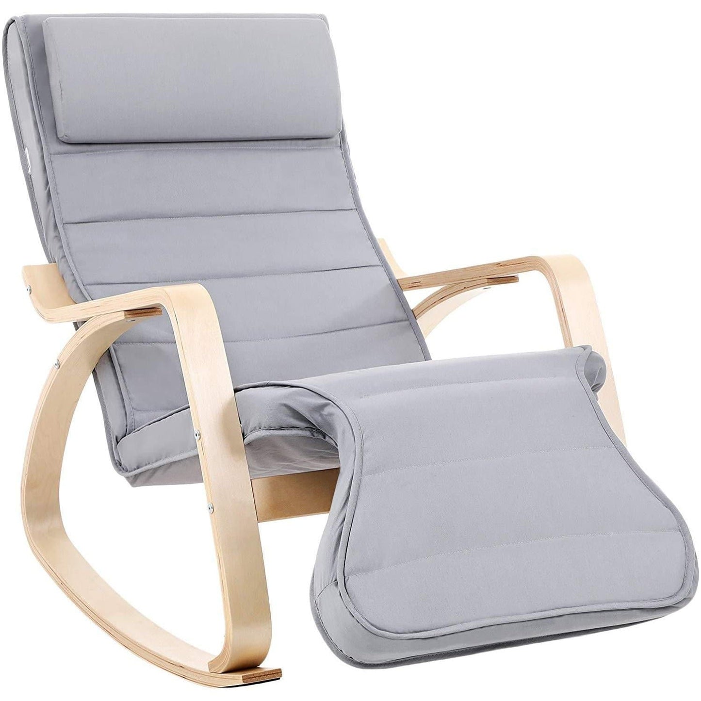 Nancy's Stone Ridge Schommelstoel - Relax Stoel - Loungestoel - Grijs - Katoen / Berkenhout
