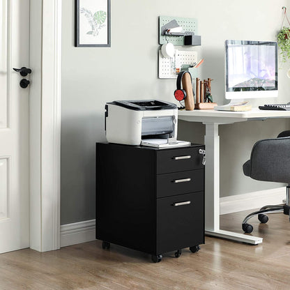 Nancy's Copp Drawer Unit - Filing Cabinet - On Wheels - 3 Drawers - Files - Documents - Steel - Black - 39 x 48 x 60 cm 