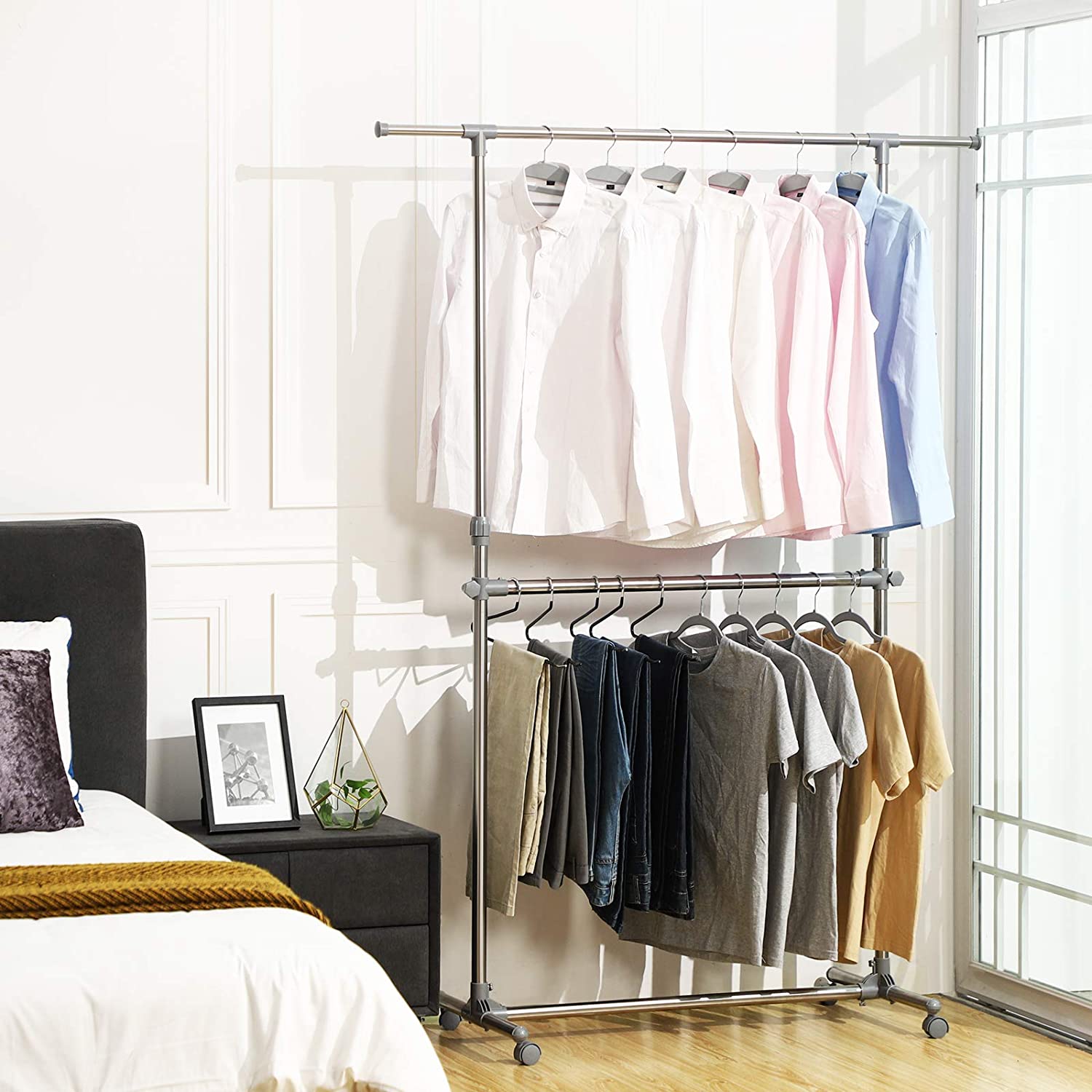 Nancy's Cleo Kledingrek - Staand 2 Laags Kledingrek, In Hoogte En Bree – Nancy Homestore Nancy's Cleo Kledingrek - Staand 2 Laags Kledingrek, In Hoogte En Bree – Nancy Homestore