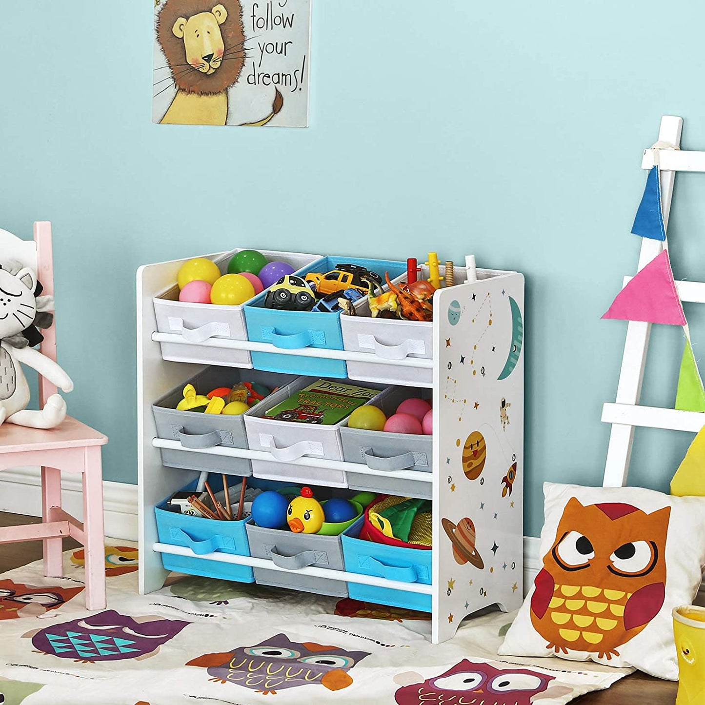 Nancy's Toy organizer - Toy cupboard - Storage cupboard children's room - White - 62.5 x 29.5 x 60 cm