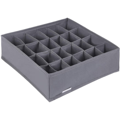 Nancy's Rusk Storage Boxes - Drawer Organizer - Compartments - Foldable - Underwear - Socks - Ties - Fabric - Set of 4 - Dark Gray