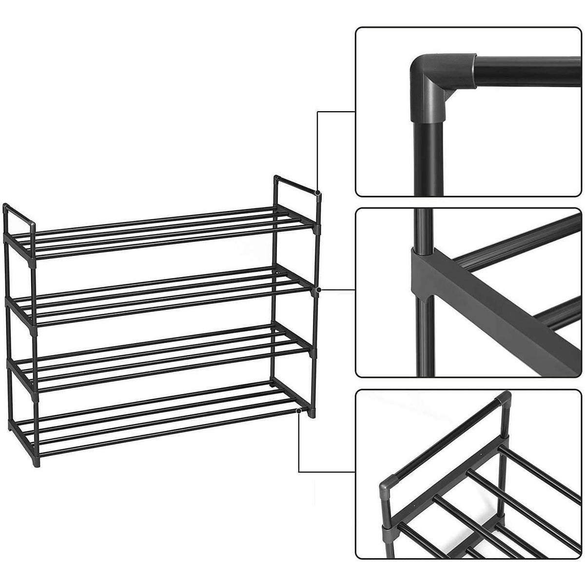 Nancy's Schoenenrek - Schoenenkasten - Voor 25 Paar Schoenen - Schoenenrekken - 92 x 30 x 93 cm