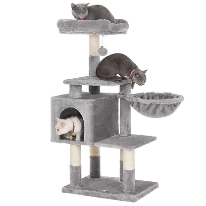 Nancy's Multilevel Kattenboom - Kat toren - Krabpaal - Klimboom voor katten - Lichtgrijs - 50 x 40 x 110 cm