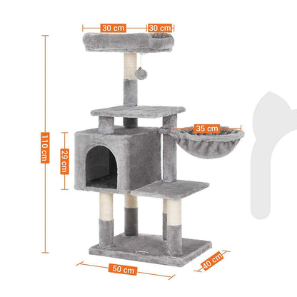 Nancy's Multilevel Kattenboom - Kat toren - Krabpaal - Klimboom voor katten - Lichtgrijs - 50 x 40 x 110 cm