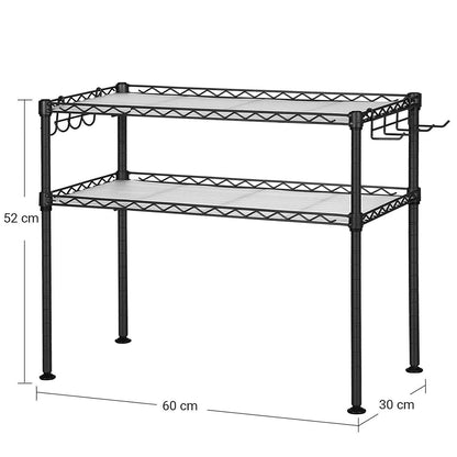 Étagère à épices de Nancy - Avec 2 niveaux - Anthracite - 60 x 30 x 52 cm