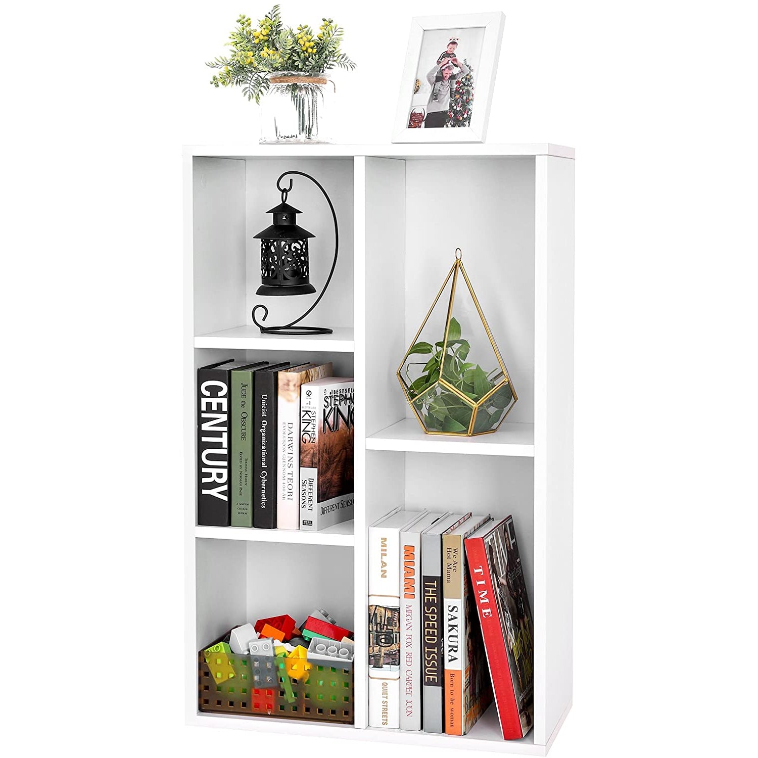 Nancy's Qurana Boekenkast Met 5 Planken - Wandkast - Vakkenkast - Wit - ± 50 x 25 x 80 cm