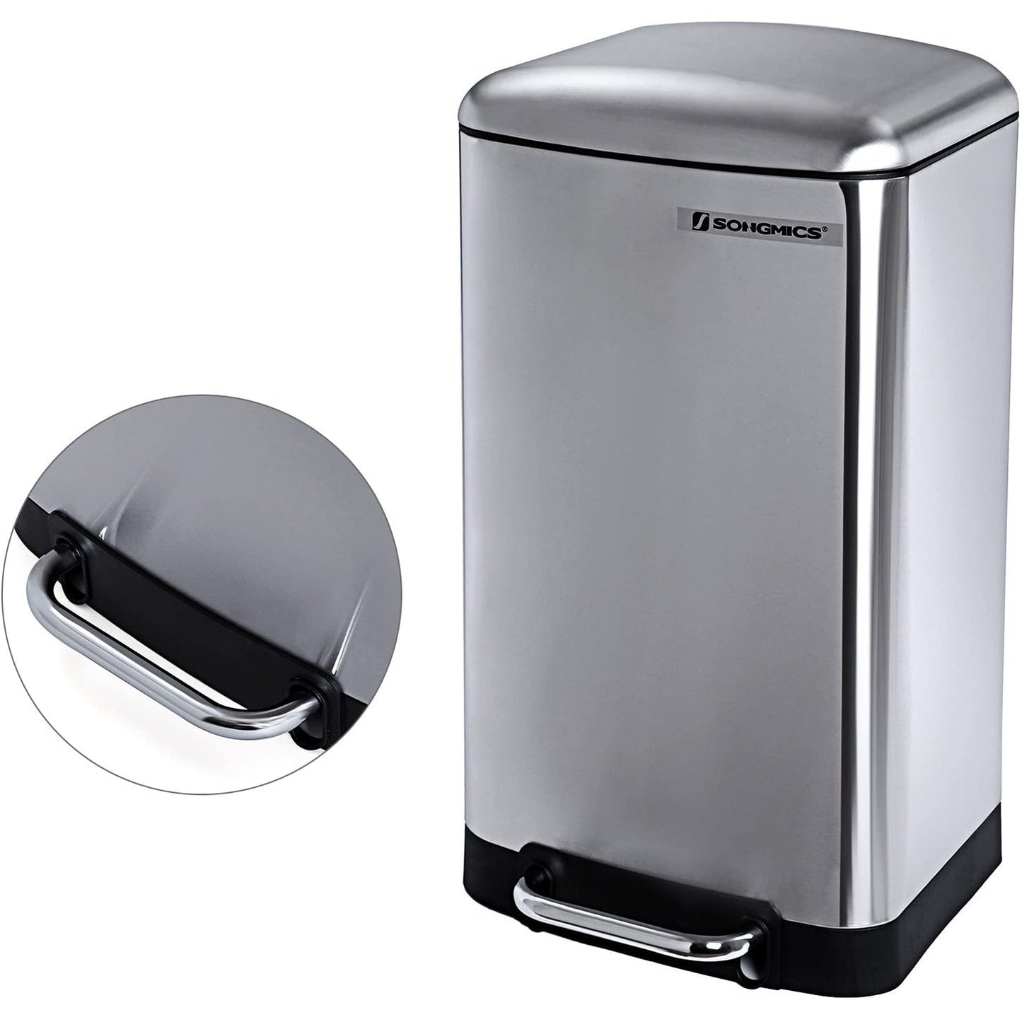Poubelle Nancy's Poubelle 30L - Poubelle à Pédale Inox - Poubelle - Poubelle Argent