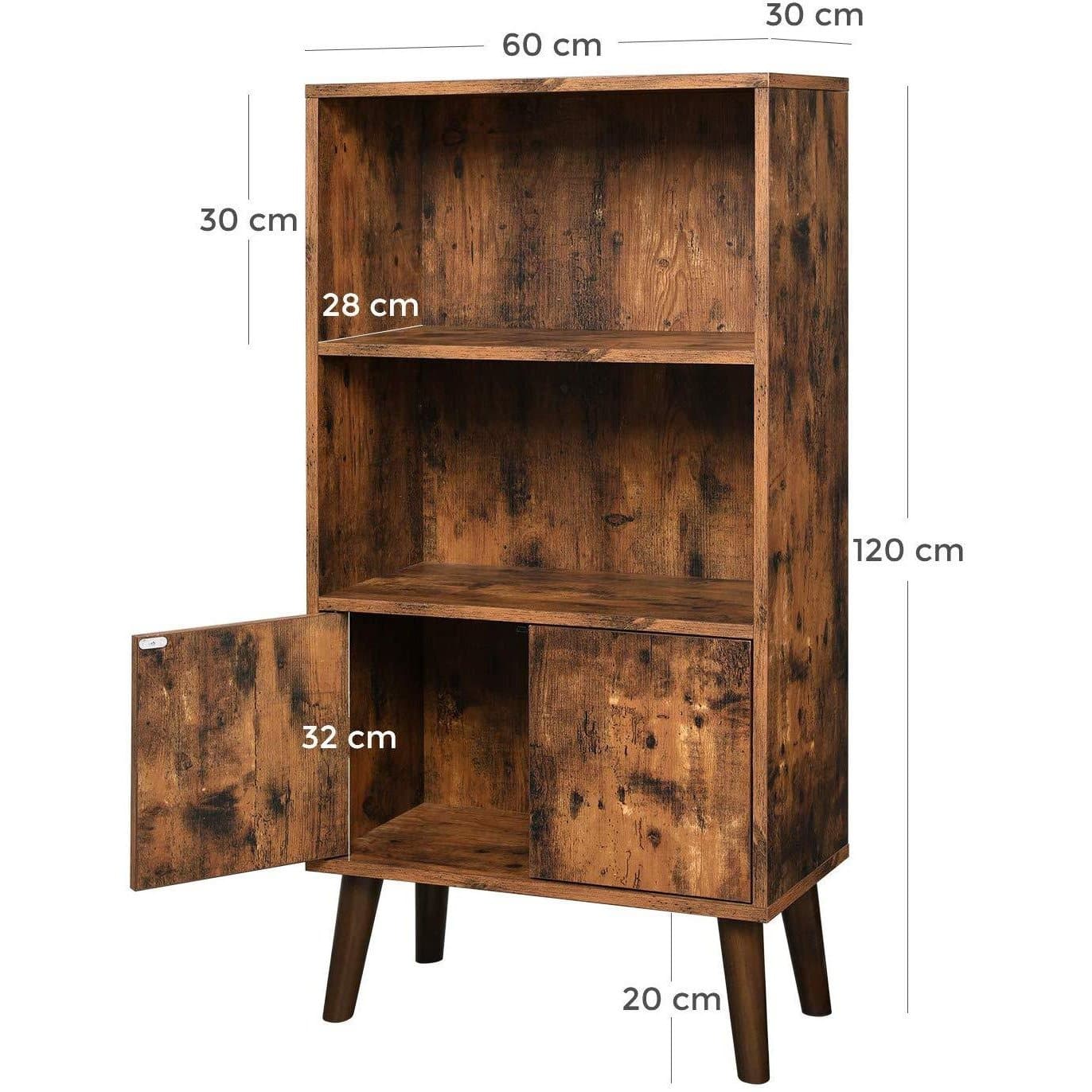 Nancy's Cambridge Retro Boekenkast - Vintage Houten Kast - Kasten - 120 x 60 x 30 cm