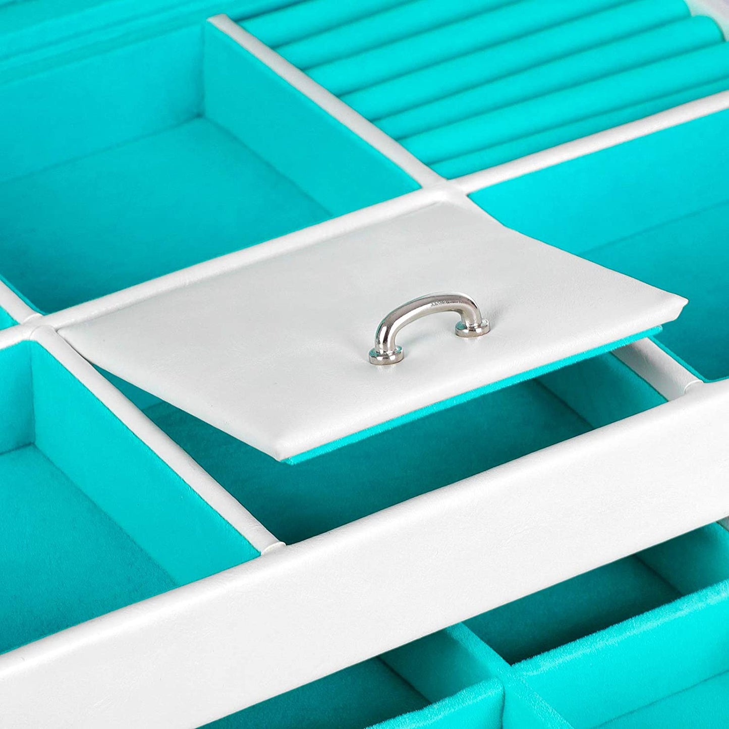 Nancy's Jewelry Box Blanc - Boîte à bijoux avec miroir - Trousse à cosmétiques