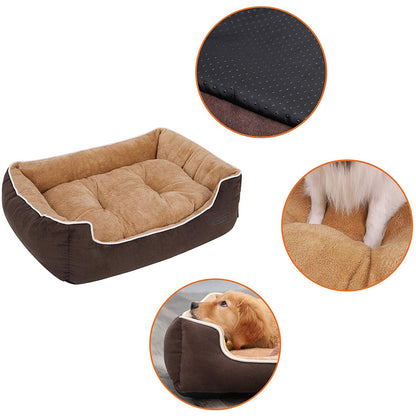 Lit pour chien Nancy's S/L/XXL - Coussin amovible - Panier pour chien - Marron/Beige - 27 x 75 x 110 cm
