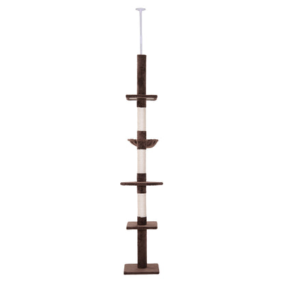 Nancy's Blackfoot Krabpaal - Hoogte Verstelbaar - Spaanplaat - Bruin - 40 x 34 x 230 cm