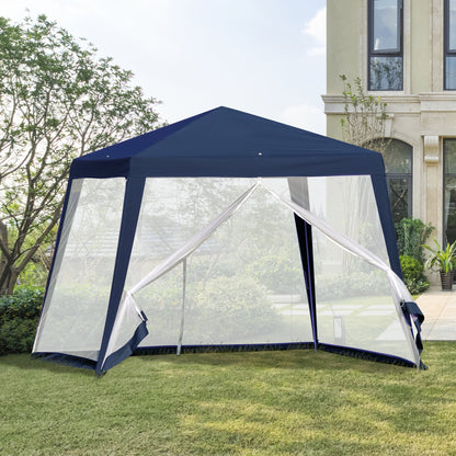 Nancy's Cedar Rapids Garden Pavilion - Party Tent - With Mosquito Net - Polyester - Blue - 300 x 300 cm