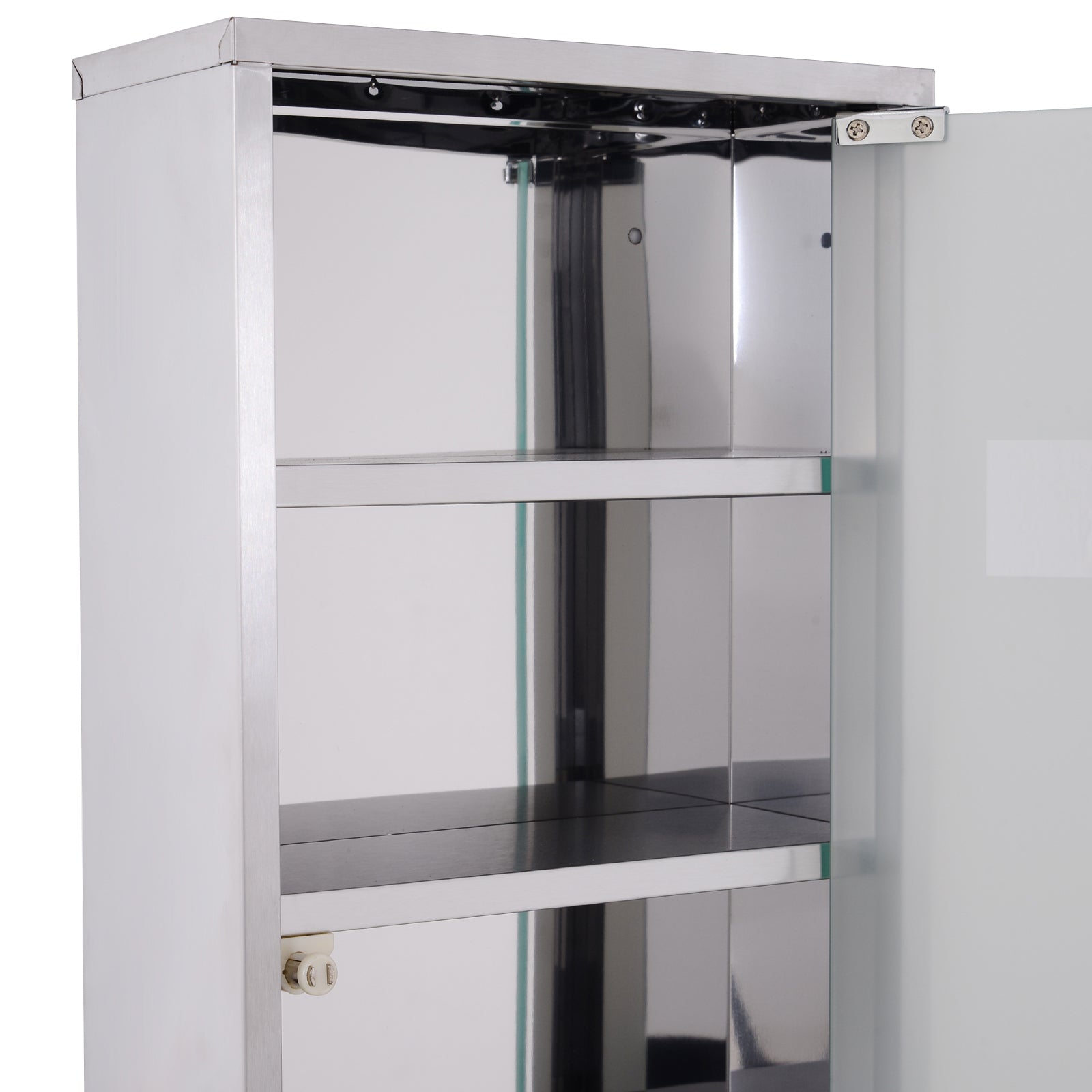 Nancy's Gondim Medicijnkast - Apothekerskastje - Badkamerkastje - RVS / Glas - ± 30 x 10 x 60 cm