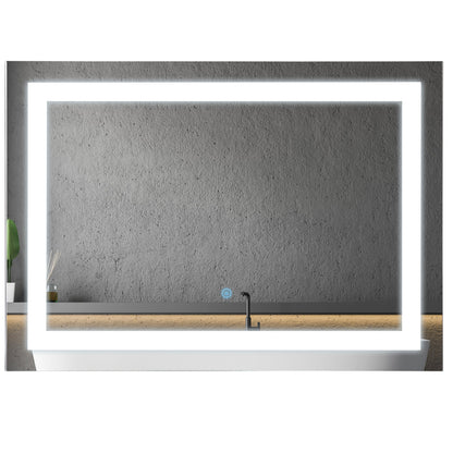 Nancy's Ponce Badkamerspiegel - Spiegel - Wandspiegel - LED - Glas - Aluminium - Horizontaal - Verticaal - 50 x 70 x 4 cm