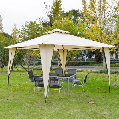 Nancy's Richland Center Garden Pavilion - Tente de fête - Protection solaire - Polyester - Beige - 3,5 x 3,5 x 2,7 m