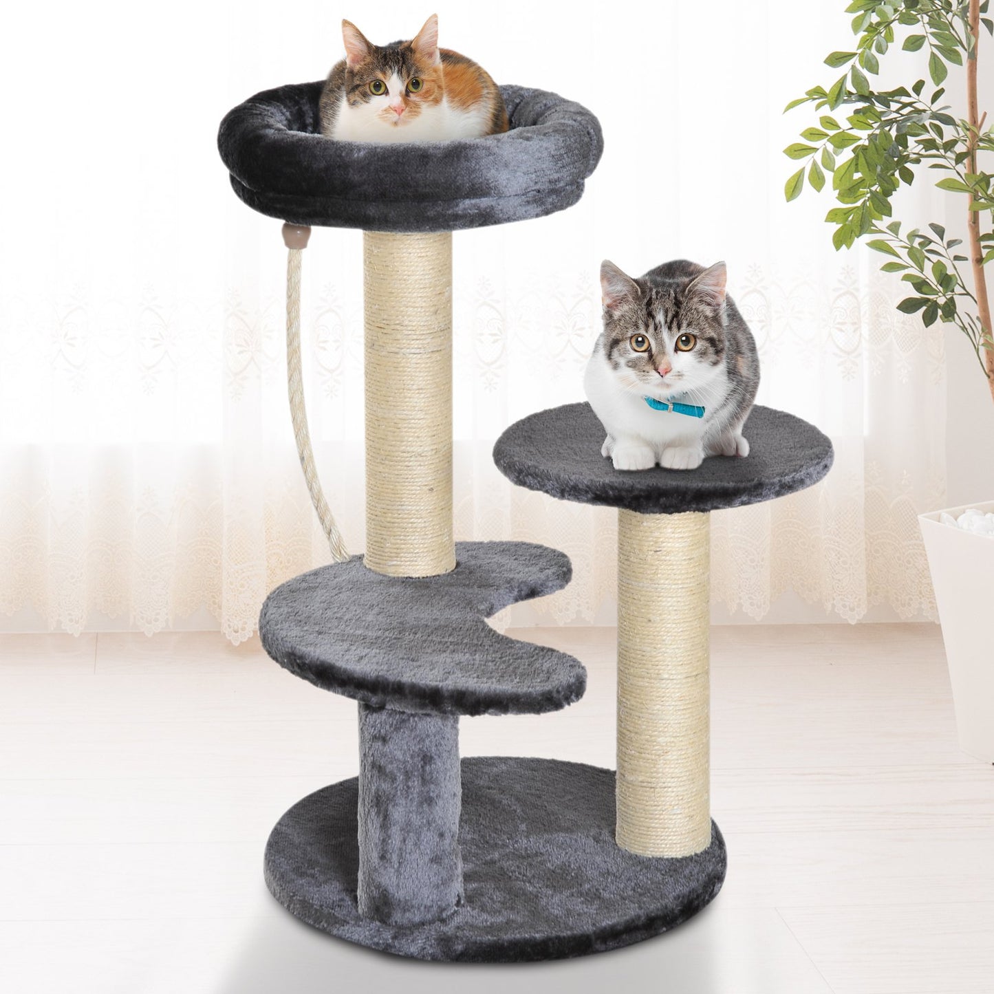 Nancy's San Simeon Krabpaal - Kattenbed - Speelboom - Klimboom - Pluche - Grijs