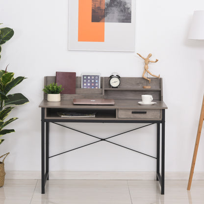 Nancy's Warrensburg Bureau - Computertafel - Opslagruimte - Kantoortafel - Lade - Industrieel - MDF - Grijs - Zwart