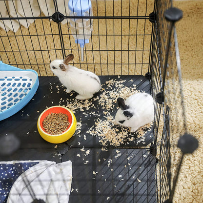 Nancy's Pet Cage - Animal Run - Mesh Cage - Petits animaux - Rabbit Clapier - Enclos extérieur - Enclos intérieur - Noir -