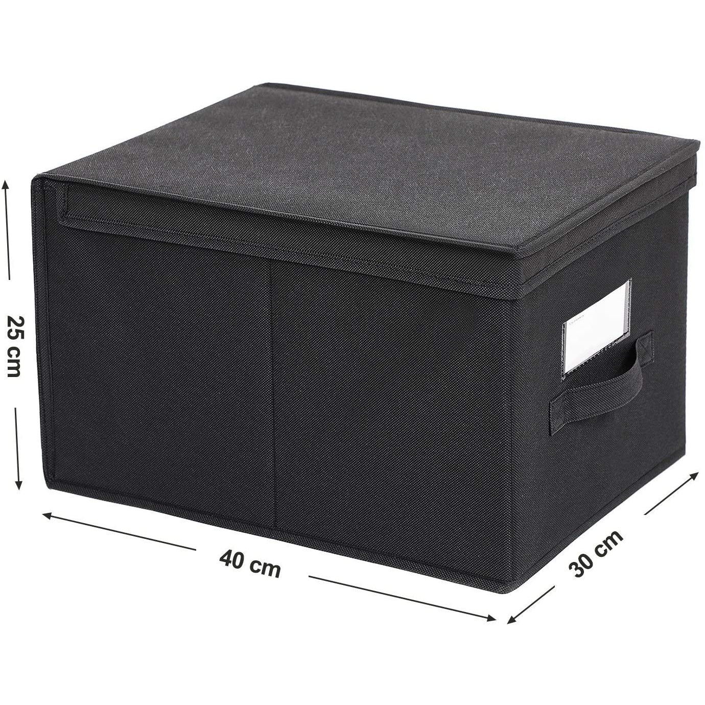 Nancy's Opbergdoos Met Deksel Zwart - Opbergdoosjes Opvouwbaar 3 Stuks