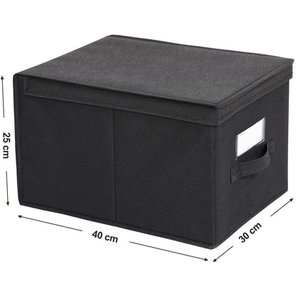 Boîte de Rangement Nancy's avec Couvercle Noir - Boîtes de Rangement Pliables 3 Pièces